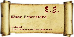 Römer Ernesztina névjegykártya